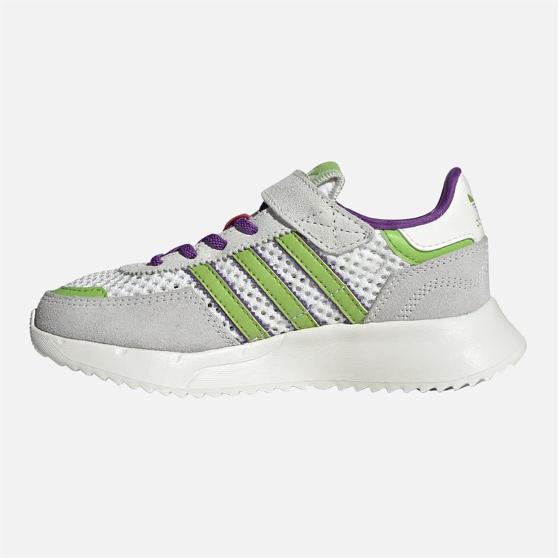 adidas Originals Kids Retropy F2 Trainers Core White/Semi Solar Green/Active Purple