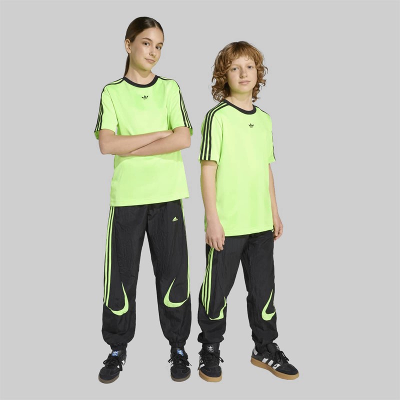 adidas Originals Junior Teamgeist Track Pants Black/Signal Green