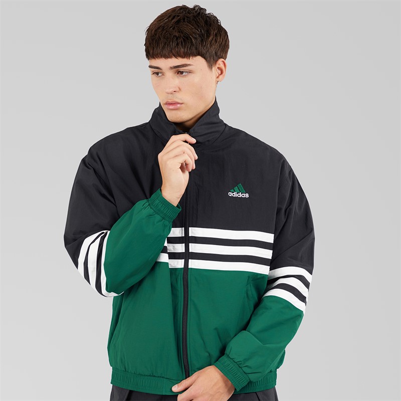 adidas Originals Mens Archive Track Top Black/Collegiate Green