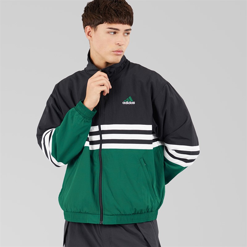 adidas Originals Mens Archive Track Top Black/Collegiate Green