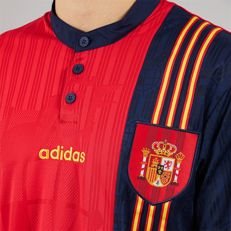 adidas Originals Mens RFEF Spain 1996 Retro Home Jersey Bold Red