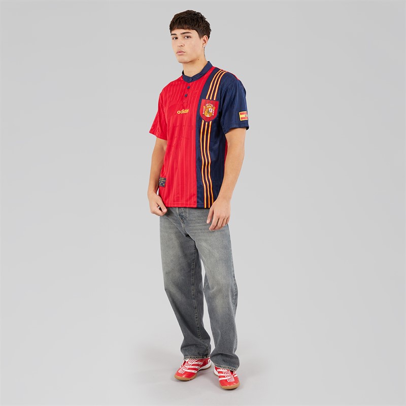 adidas Originals Mens RFEF Spain 1996 Retro Home Jersey Bold Red