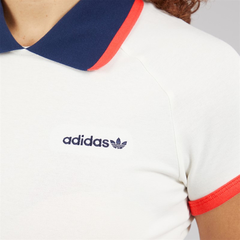 adidas Originals Womens Polo Shirt Off White