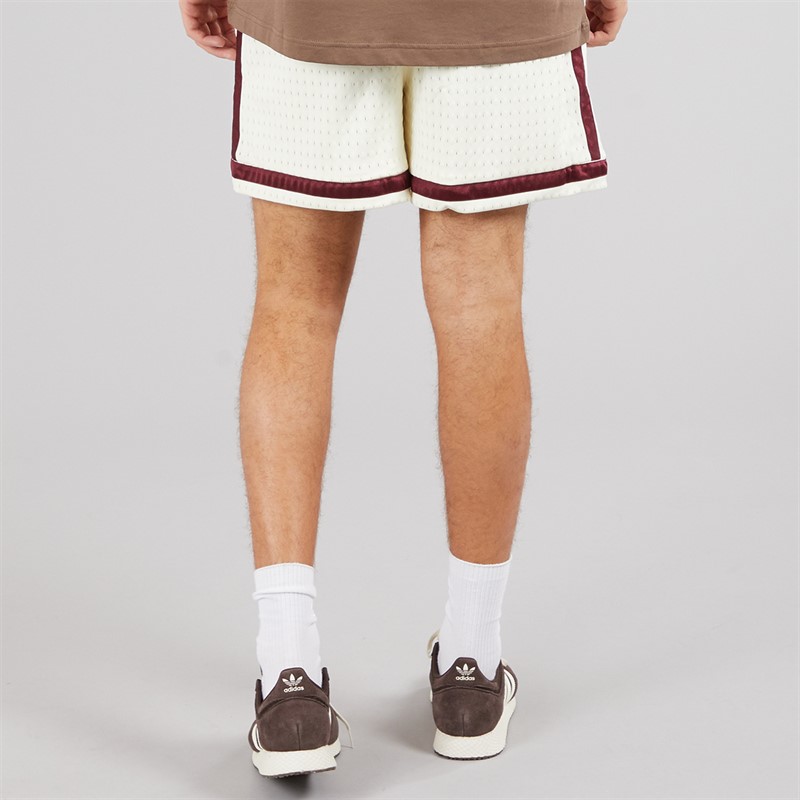 adidas Originals Mens Logo Basketball Shorts Ivory/Shadow Red