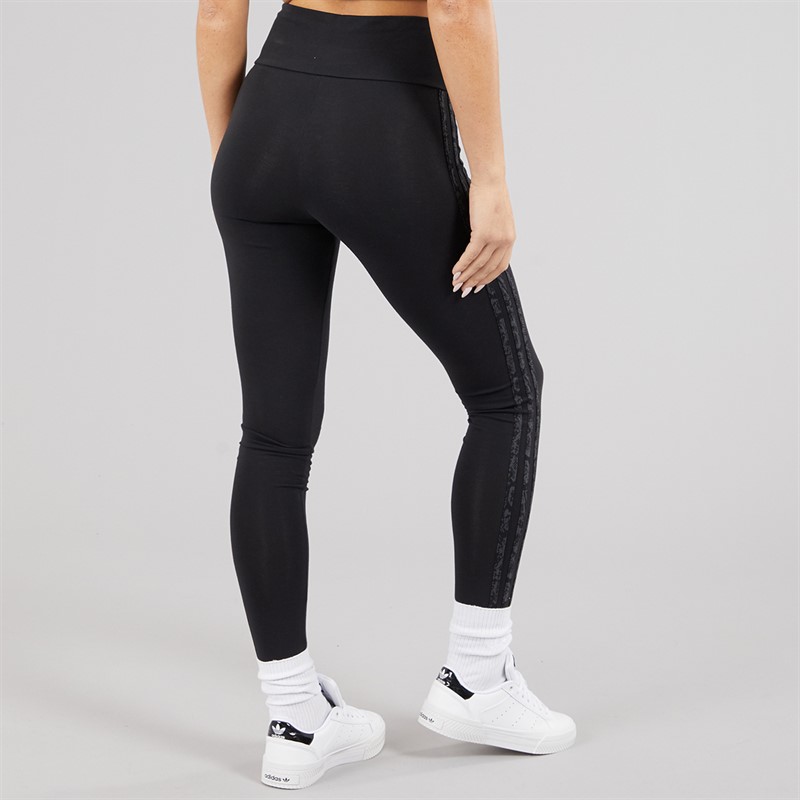 adidas Originals Womens Snakeskin 3-Stripes Leggings Black