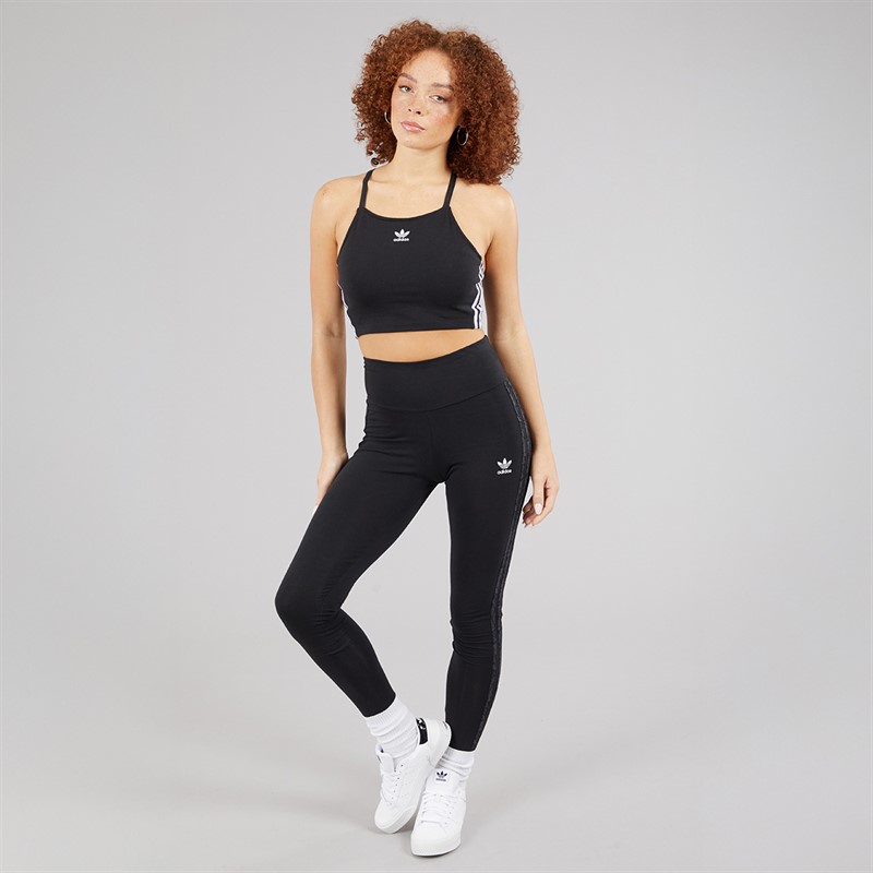 adidas Originals Womens Snakeskin 3-Stripes Leggings Black