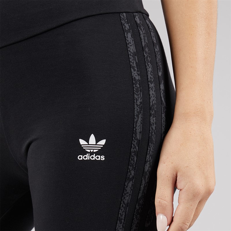 adidas Originals Womens Snakeskin 3-Stripes Leggings Black