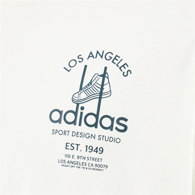 adidas Originals Mens Sports Design GFX Back Graphic T-Shirt Ivory