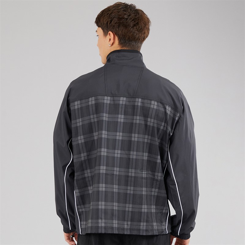adidas Originals Mens Tartan Loose Fit Track Top Black