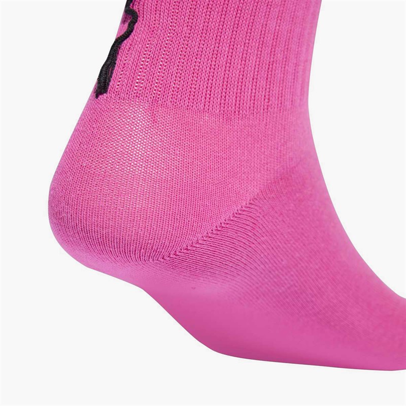 adidas Originals Mens Ruffle Two Pack Crew Socks Black/White/Semi Lucid Fuchsia