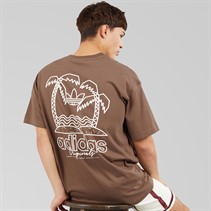 adidas Originals Mens Outline Palm Back Graphic T-Shirt Earth Strata