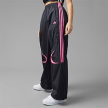 adidas Originals Womens Adicolour Teamgeist Oversized Woven Track Pants Black/Semi Lucid Fuchsia
