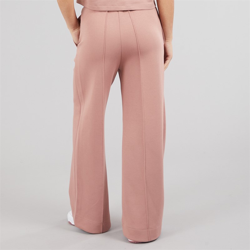 adidas Originals Womens Off Placed 3-Stripes Wide Leg Joggers Warm Clay