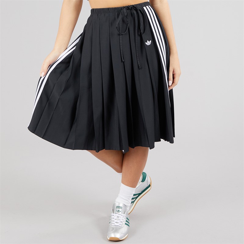 adidas Originals Womens Ribbon Pleated Maxi Skirt Black