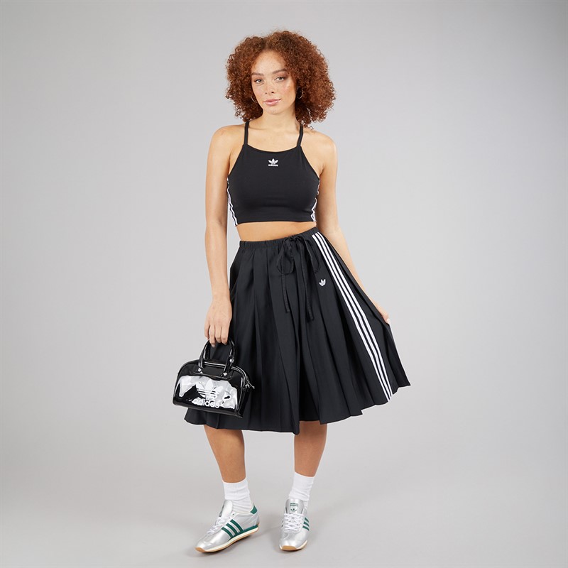 adidas Originals Womens Ribbon Pleated Maxi Skirt Black