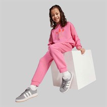 adidas Originals Girls Trefoil Logo Sweatshirt And Joggers Set Pink Fusion