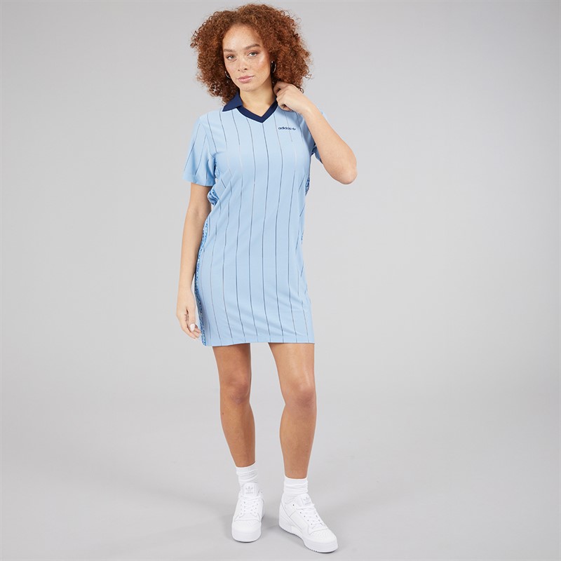 adidas Originals Womens X Liberty London Tonal Jersey Dress Ambient Sky/Chalk White