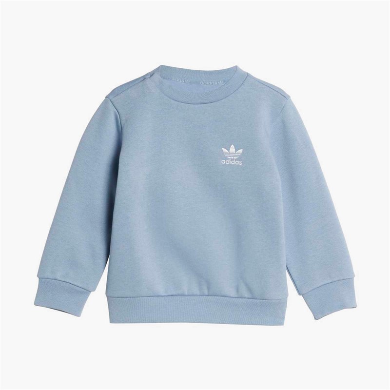 adidas Originals Infant Trefoil Logo Sweatshirt And Joggers Set Tactile Blue