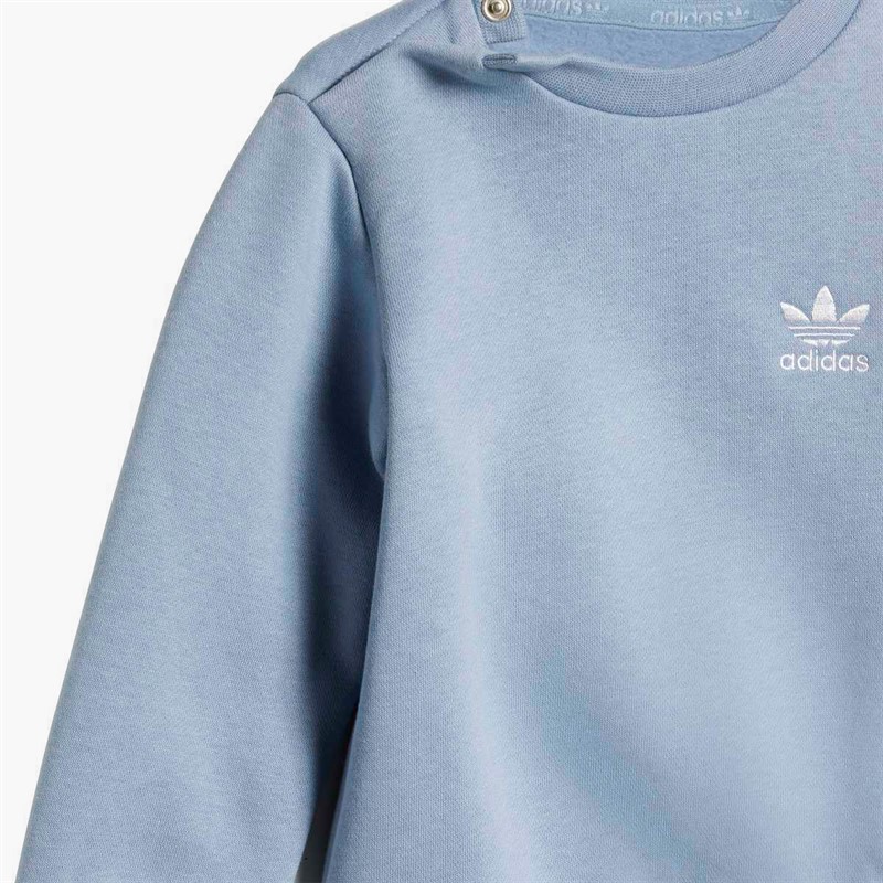 adidas Originals Infant Trefoil Logo Sweatshirt And Joggers Set Tactile Blue