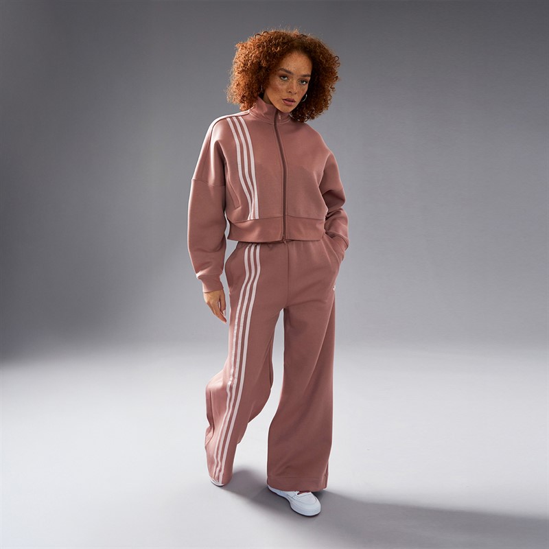 adidas Originals Womens Off Placed 3-Stripes Full Zip Track Top Warm Clay