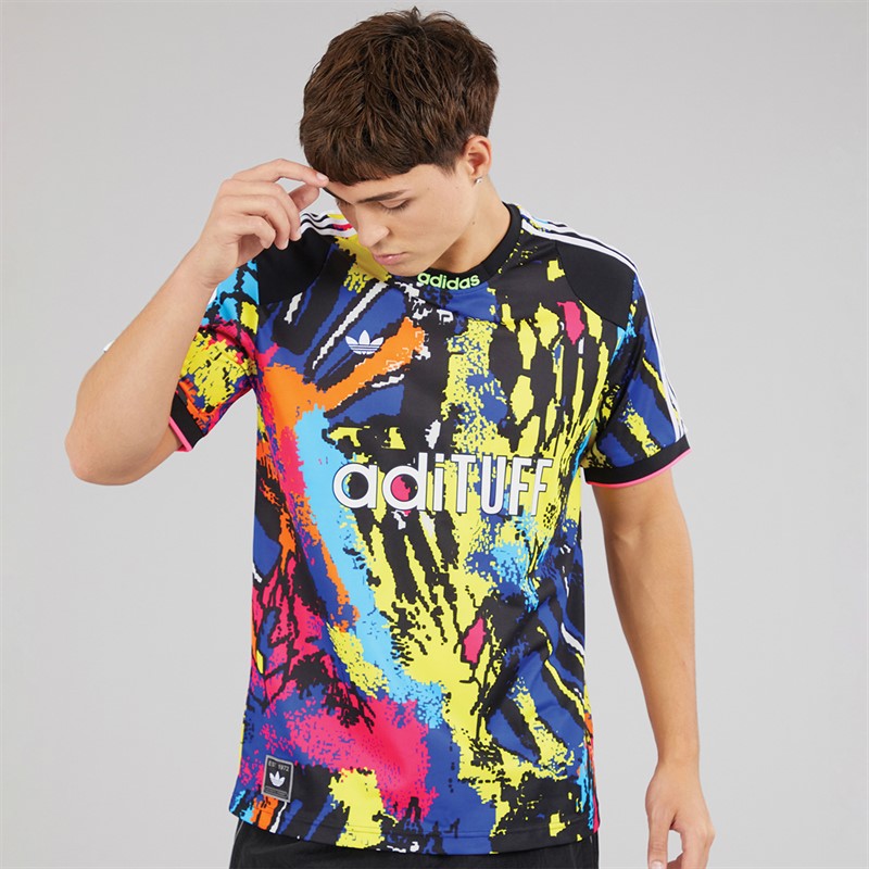 adidas Originals Mens Archive All Over Print Jersey Multicolor/Bright Yellow