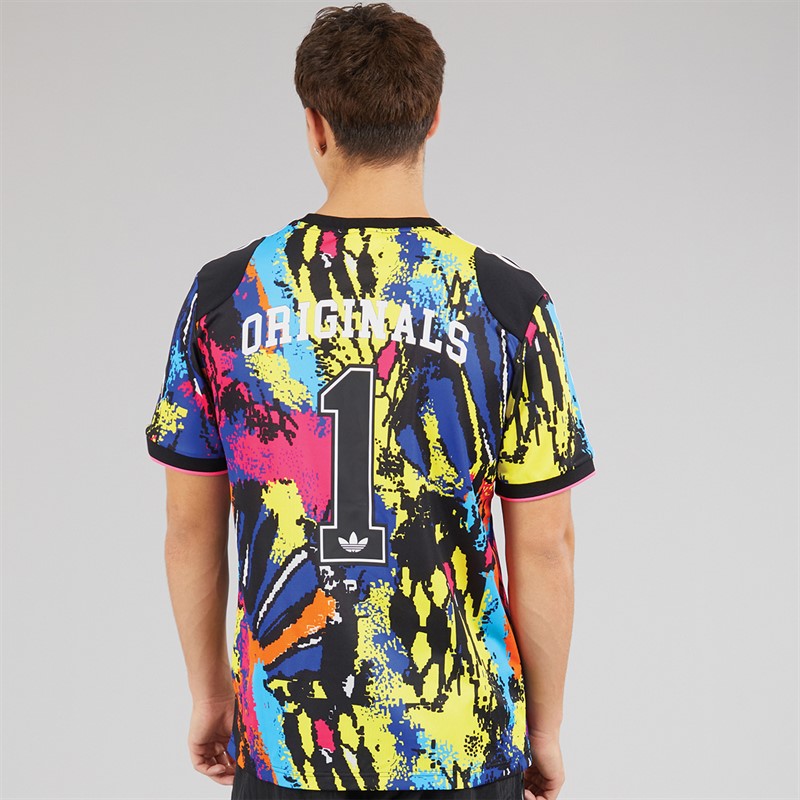 adidas Originals Mens Archive All Over Print Jersey Multicolor/Bright Yellow