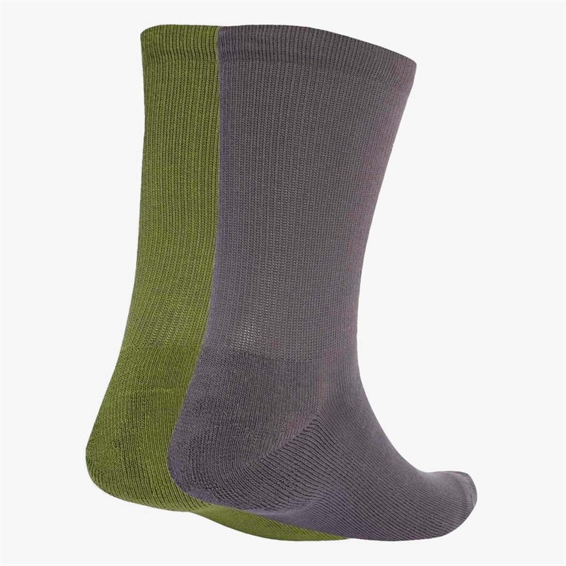 adidas Originals Mens Two Toned Two Pack Crew Socks Tech Olive/Grey Strata