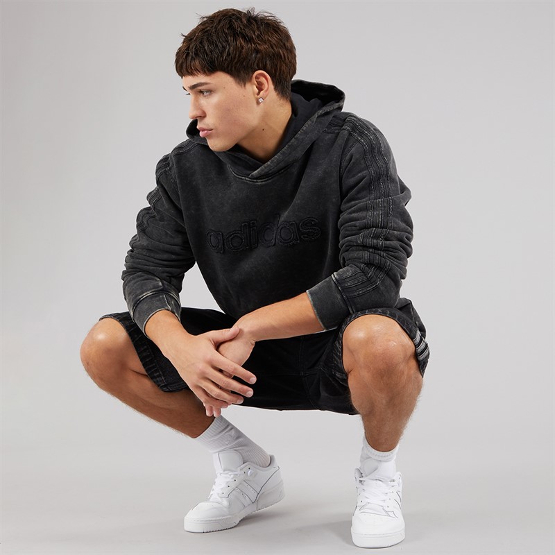 adidas Originals Mens Washed Hoodie Black
