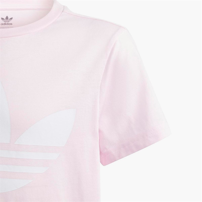 adidas Originals Junior Adicolor Trefoil Logo T-Shirt Clear Pink