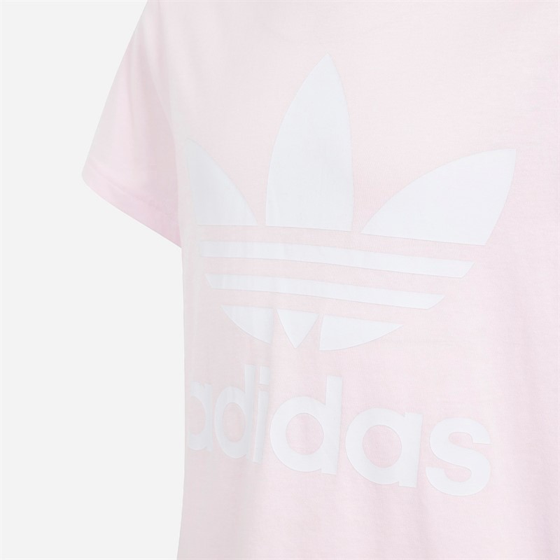 adidas Originals Junior Adicolor Trefoil Logo T-Shirt Clear Pink