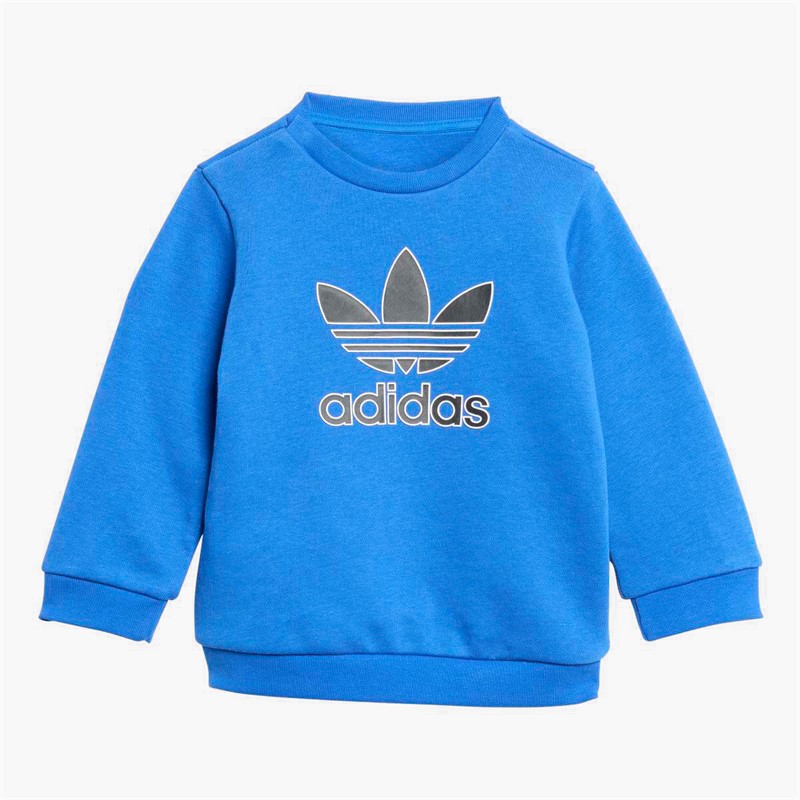 adidas Originals Infant Boys Trefoil Logo Sweatshirt And Joggers Set Blue/Black
