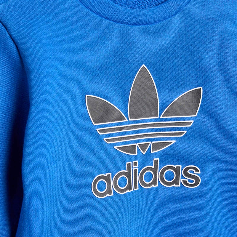 adidas Originals Infant Boys Trefoil Logo Sweatshirt And Joggers Set Blue/Black
