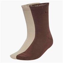 adidas Originals Mens Two Toned Two Pack Crew Socks Stone Khaki/Auburn