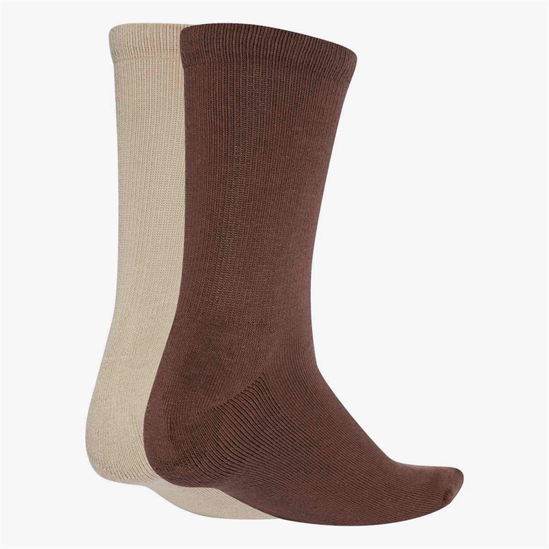 adidas Originals Mens Two Toned Two Pack Crew Socks Stone Khaki/Auburn