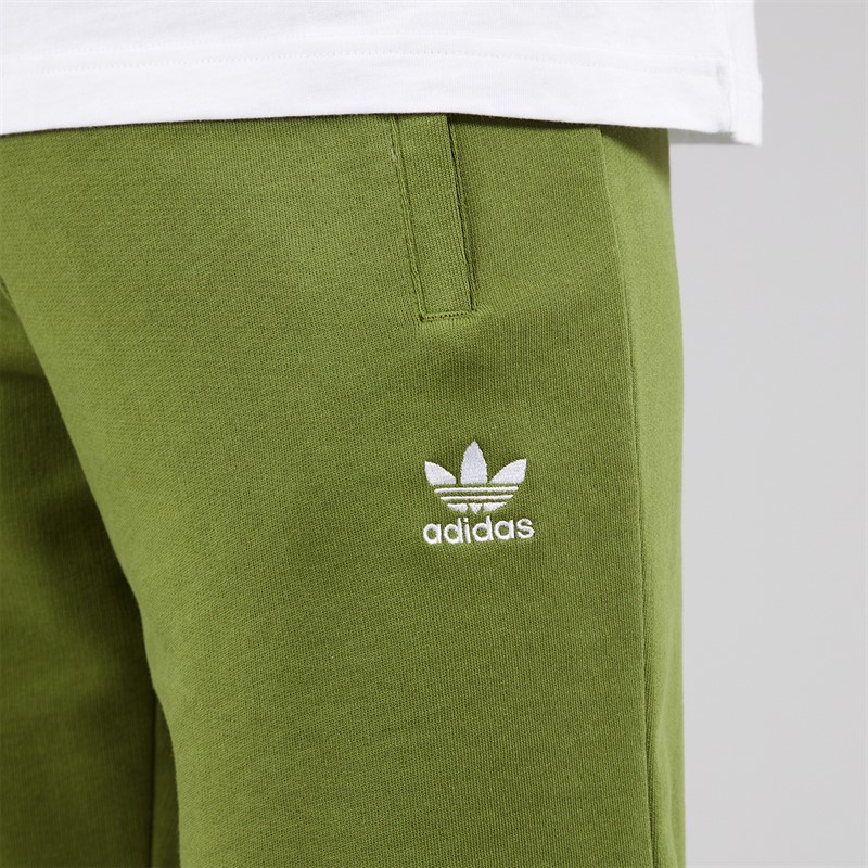 adidas Originals Mens Trefoil Essentials Fleece Shorts Tech Olive