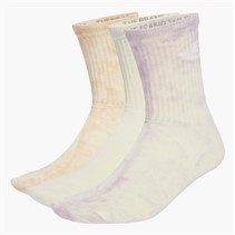 adidas Originals Mens Tie Dye Three Pack Crew Socks Halo Blush/Silver Dawn/Cream White