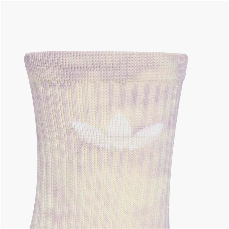 adidas Originals Mens Tie Dye Three Pack Crew Socks Halo Blush/Silver Dawn/Cream White