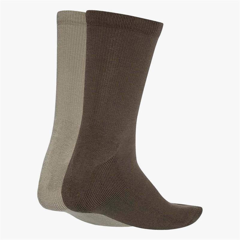 adidas Originals Mens Two Toned Two Pack Crew Socks Silver Pebble/Shadow Olive