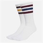 adidas Originals Mens 3-Stripes Ribbed Two Pack Crew Socks White/Maroon