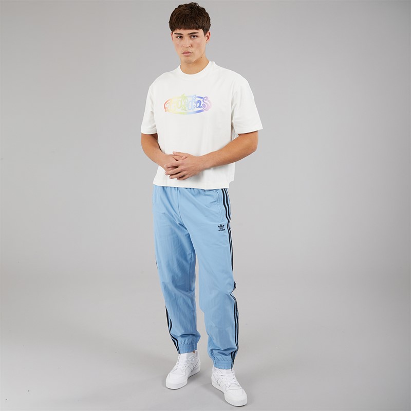 adidas Originals Mens Adicolor Trefoil Firebird Woven Track Pants Ash Blue/Black