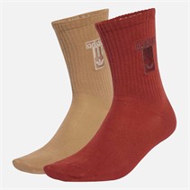 adidas Originals Mens Adibreak Two Pack Crew Socks Cardboard/Burnt Sienna