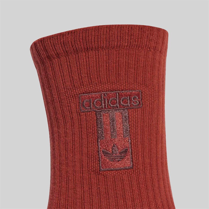 adidas Originals Mens Adibreak Two Pack Crew Socks Cardboard/Burnt Sienna