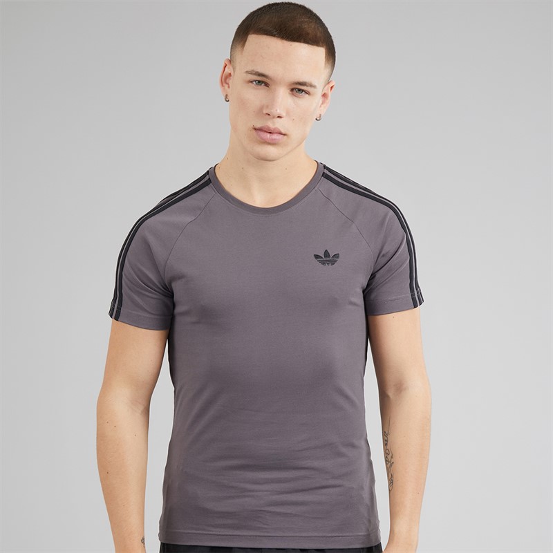 adidas Originals Mens Adicolor Trefoil T-Shirt Grey Strata/Black