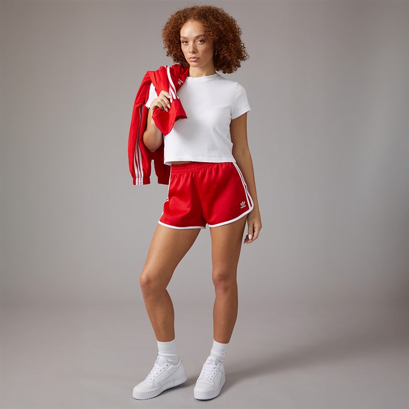 adidas Originals Womens Adicolor 3-Stripes Sprinter Shorts Better Scarlet