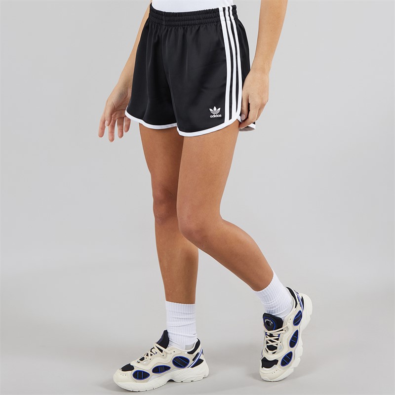 adidas Originals Womens Adicolor 3-Stripes Sprinter Shorts Black