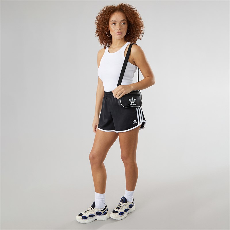 adidas Originals Womens Adicolor 3-Stripes Sprinter Shorts Black