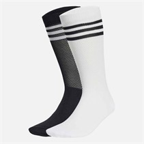 adidas Originals Mens 3-Stripes Textured Two Pack Crew Socks White/Black