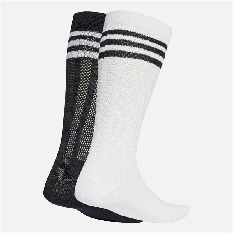 adidas Originals Mens 3-Stripes Textured Two Pack Crew Socks White/Black