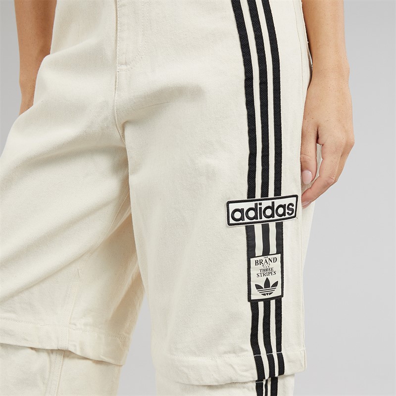 adidas Originals Womens Adibreak Denim 2-In-1 Zip Off Pants Natural Denim