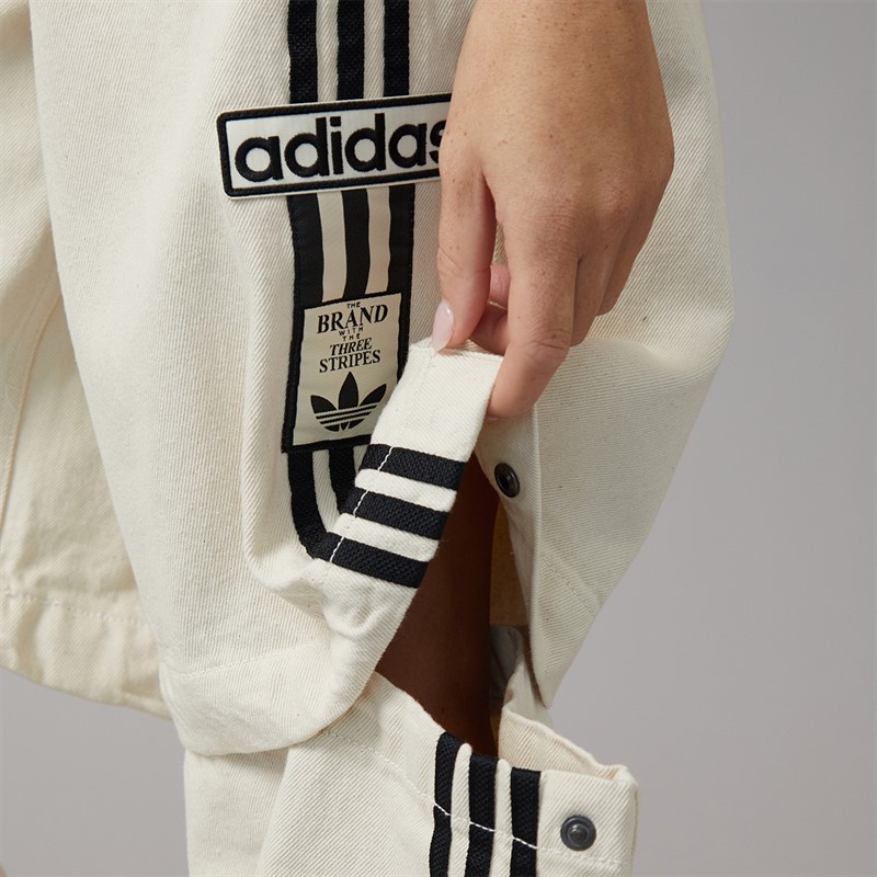 adidas Originals Womens Adibreak Denim 2-In-1 Zip Off Pants Natural Denim